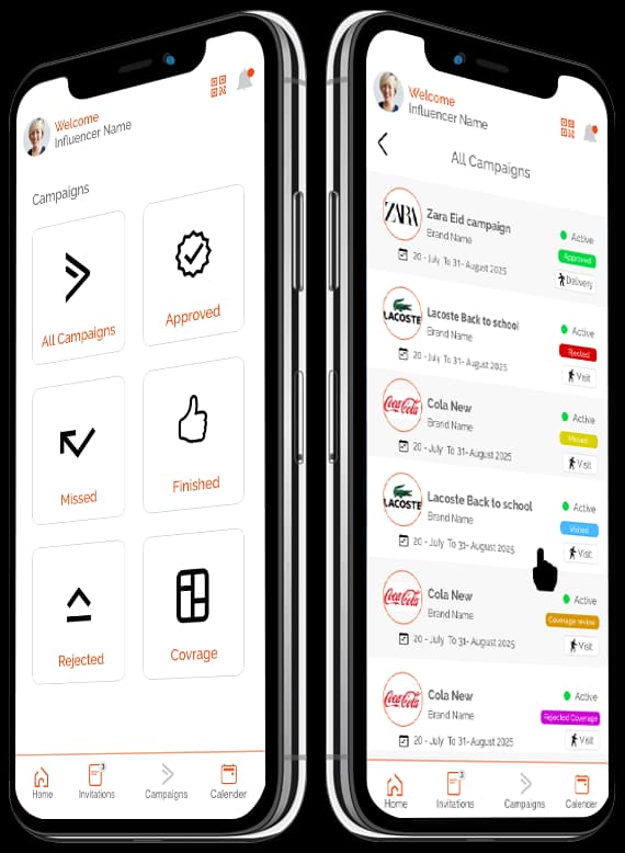 Daily workflow in the app